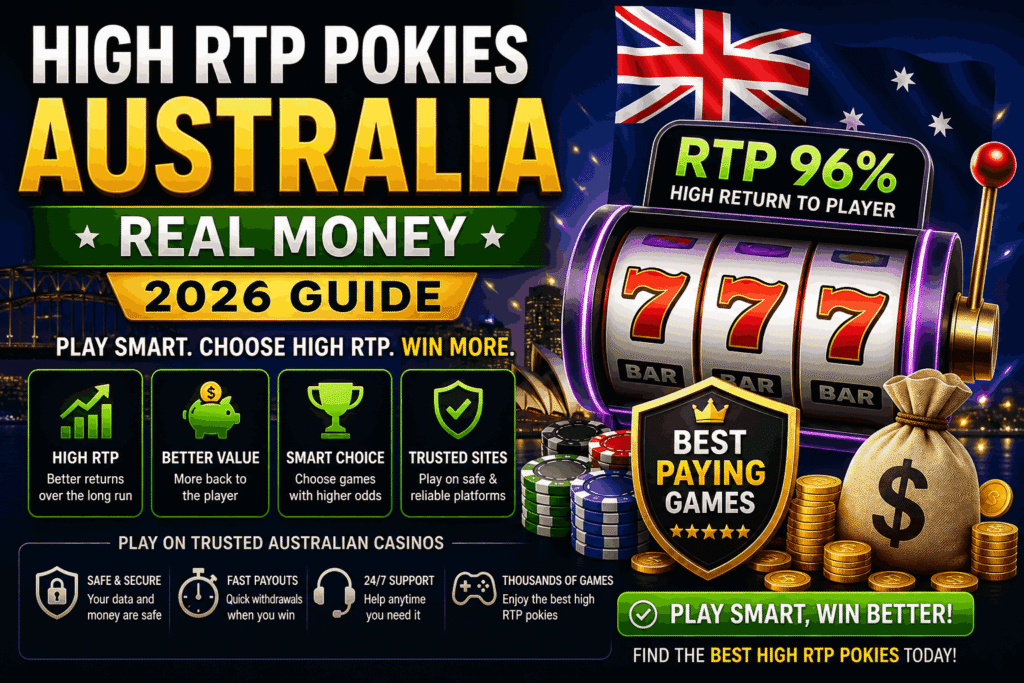 High RTP pokies Australia real money slot games with better payout rates and real winnings