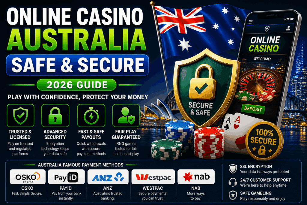Online casino Australia safe and secure platform with protected payments and real money gameplay